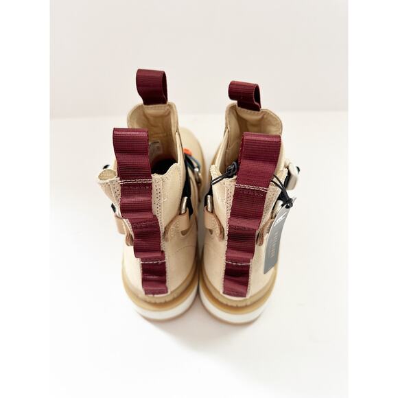 NWOB Sorel hi line eq chelsea boot tan black maroon 9.5 - Picture 4 of 7